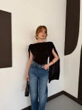 Pelerin Detaylı Body Suit Siyah