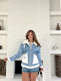 Peluş detaylı kot ceket