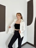 Range Kapüşonlu Şişme Mont Beyaz