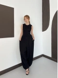 Sıfır Kol Basic Şalvar Tulum Siyah