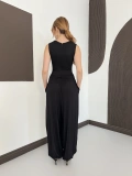 Sıfır Kol Basic Şalvar Tulum Siyah