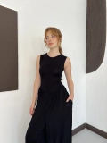 Sıfır Kol Basic Şalvar Tulum Siyah
