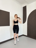 Spor Şort-Crop Takım Siyah