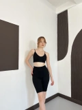 Spor Şort-Crop Takım Siyah