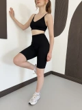 Spor Şort-Crop Takım Siyah