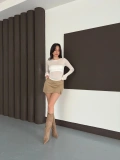 Transparan Uzun Kollu Toparlayıcı Bluz Ekru