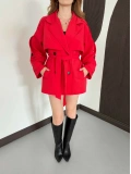 Viral Kısa Trençkot Kırmızı