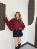 Viral Süet Bomber Ceket Bordo