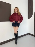 Viral Süet Bomber Ceket Bordo