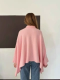 Yakalı Panço Triko Kazak Pembe