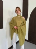Yarasa Kol Şal Detaylı Tensel Bluz Çağlayeşili