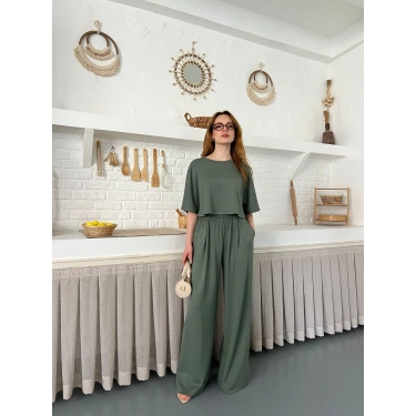 Modal Kumaş Rahat Kalıp Takım Yeşil