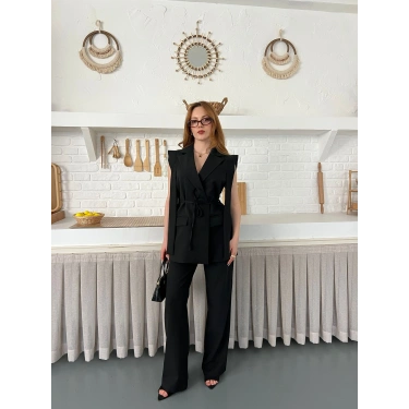 Belden Bağlamalı Özel Tasarım Takım Siyah