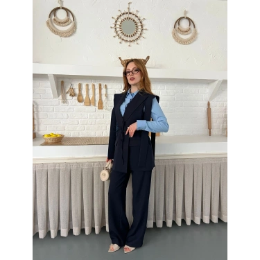 Belden Bağlamalı Özel Tasarım Takım Lacivert