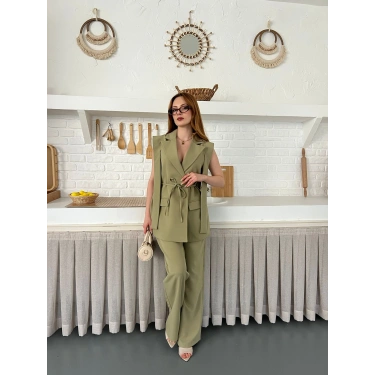 Belden Bağlamalı Özel Tasarım Takım Haki