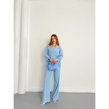 Bürümcük Bel Bağlamalı Kruvaze Yaka Tasarım Takım BebeMAvisi