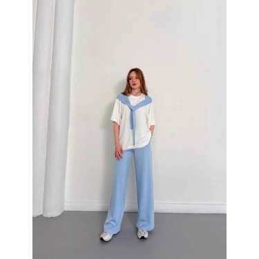 Oversize Tişörtlü Candy Mood Takım MAvi