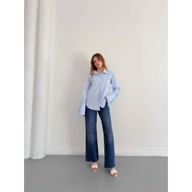 Poplin Kol Detaylı Gömlek Bebesimavisi