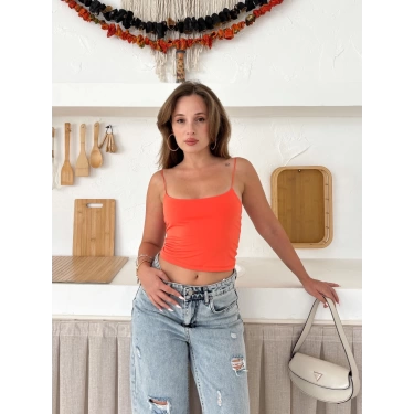 Askılı Sandy Crop Turuncu