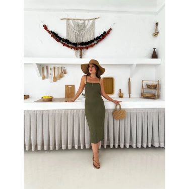 Askılı Triko Elbise
