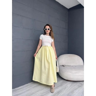 Garnili Prenses Elbise Sarı