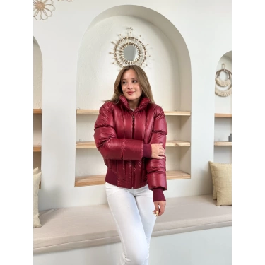 Kısa Şişme Cool Mont Bordo