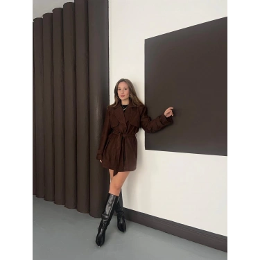 Kol Manteşli Nubuk Kaban Acı Kahve