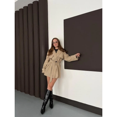 Kol Manteşli Nubuk Kaban Bej