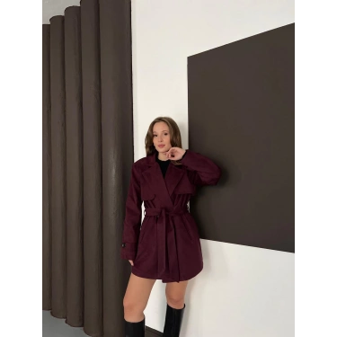 Kol Manteşli Nubuk Kaban Bordo