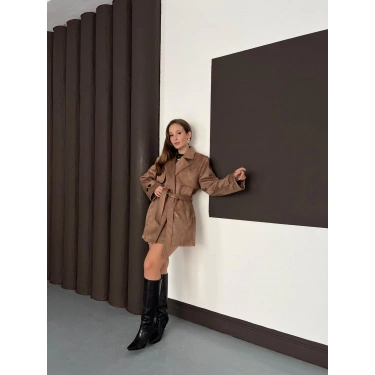 Kol Manteşli Nubuk Kaban Camel