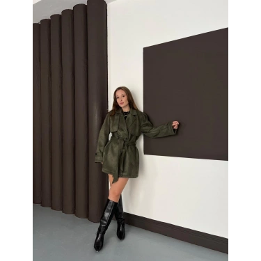 Kol Manteşli Nubuk Kaban Haki