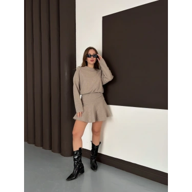 Piliseli Linda Elbise Takım Bej