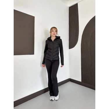 Range Kapüşonlu Şişme Mont Siyah