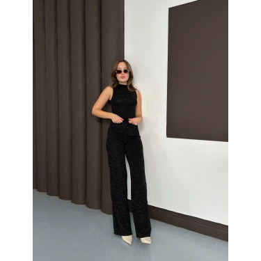 Sim Detaylı İkili Takım Siyah