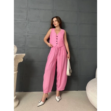 Yelekli Çilek Takım Pembe