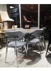Polo Serisi 78x130 Altan Açılabilir Rambla Masa Takımı ve 6 Gri Sandalye