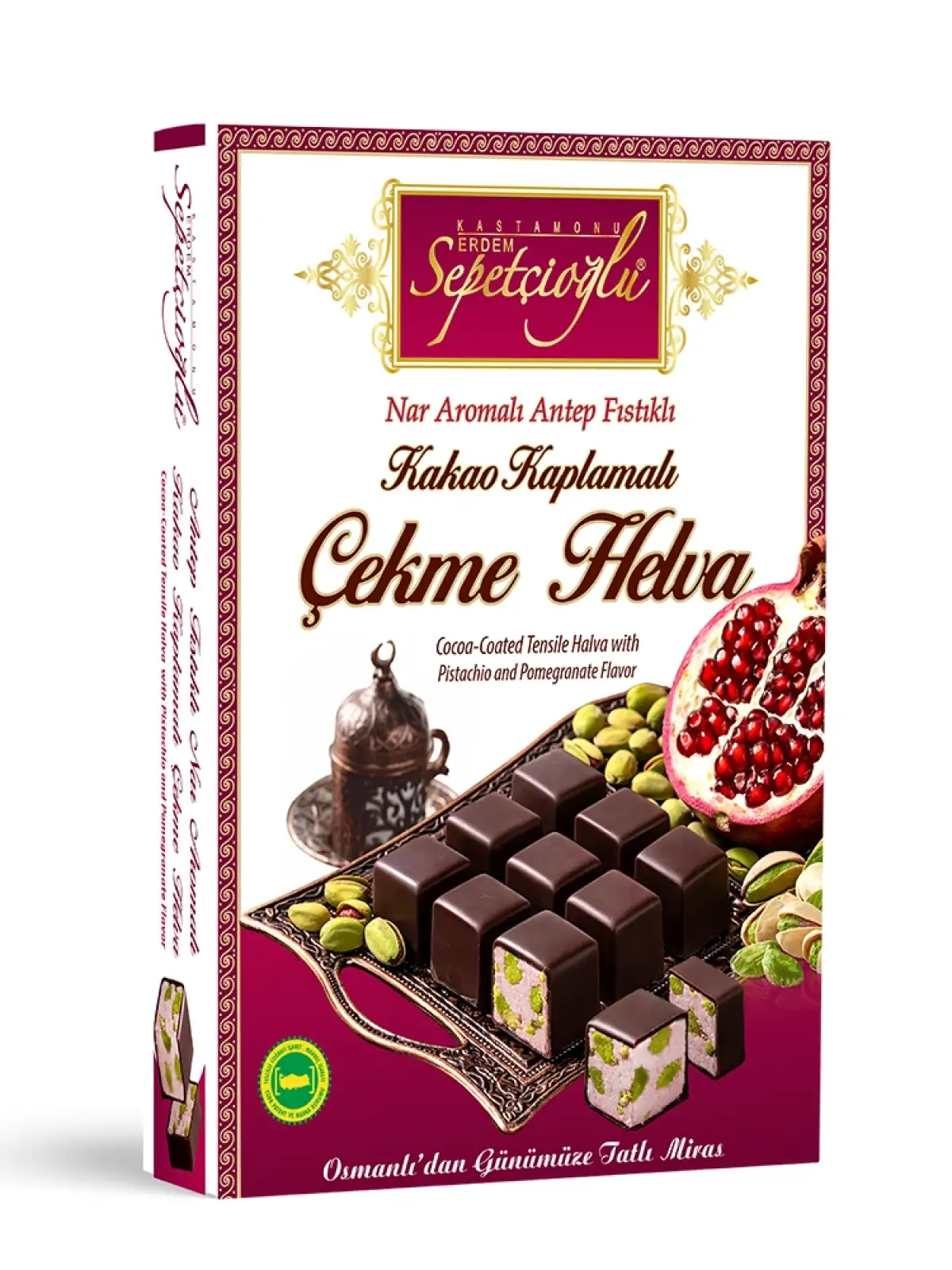 Kakao Kaplamalı Antep Fıstıklı Nar Aromalı Çekme Helva 160G