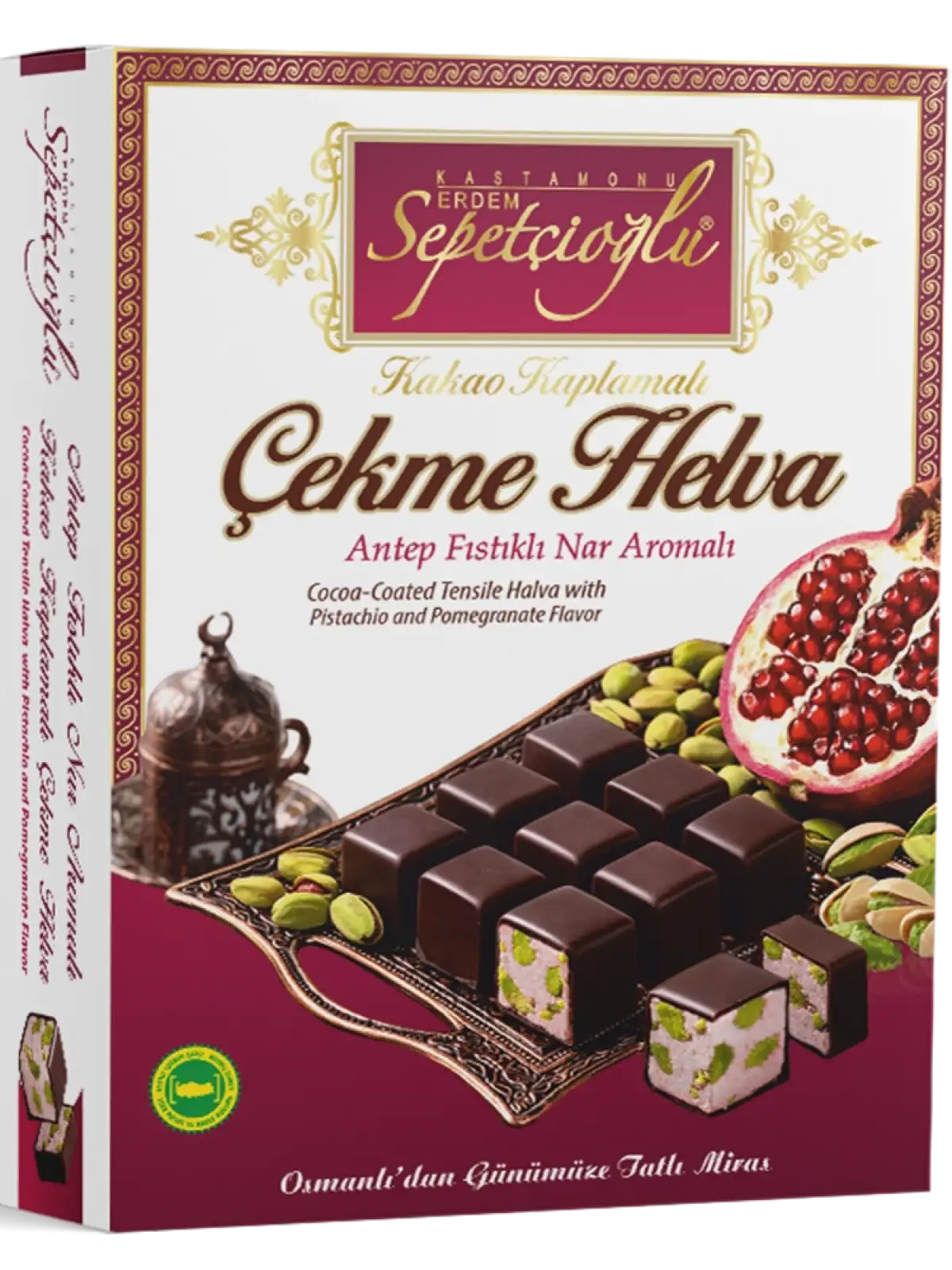 Kakao Kaplamalı Antep Fıstıklı Nar Aromalı Çekme Helva 80G