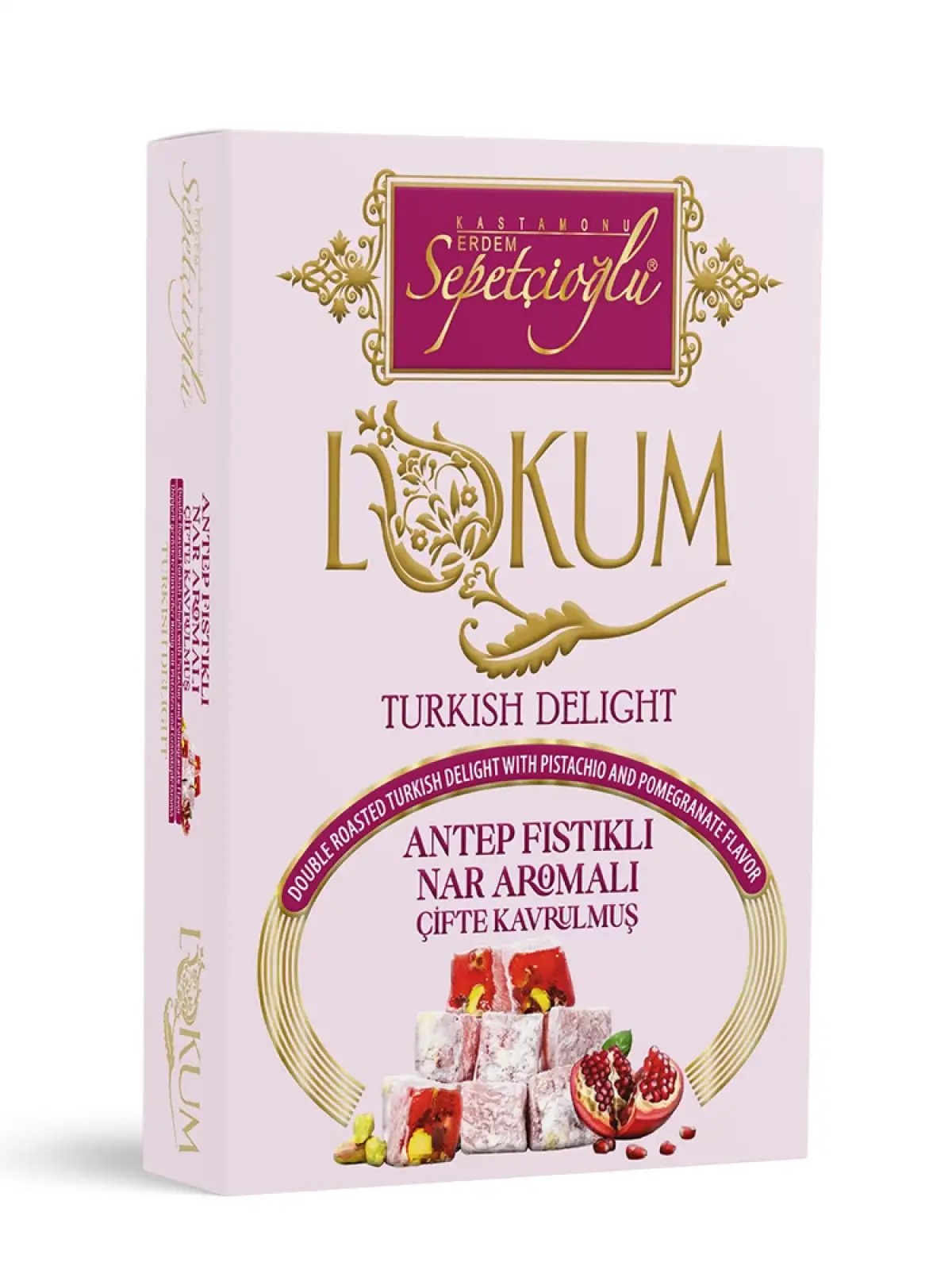 Antep Fıstıklı Nar Aromalı Çifte Kavrulmuş Lokum 240G