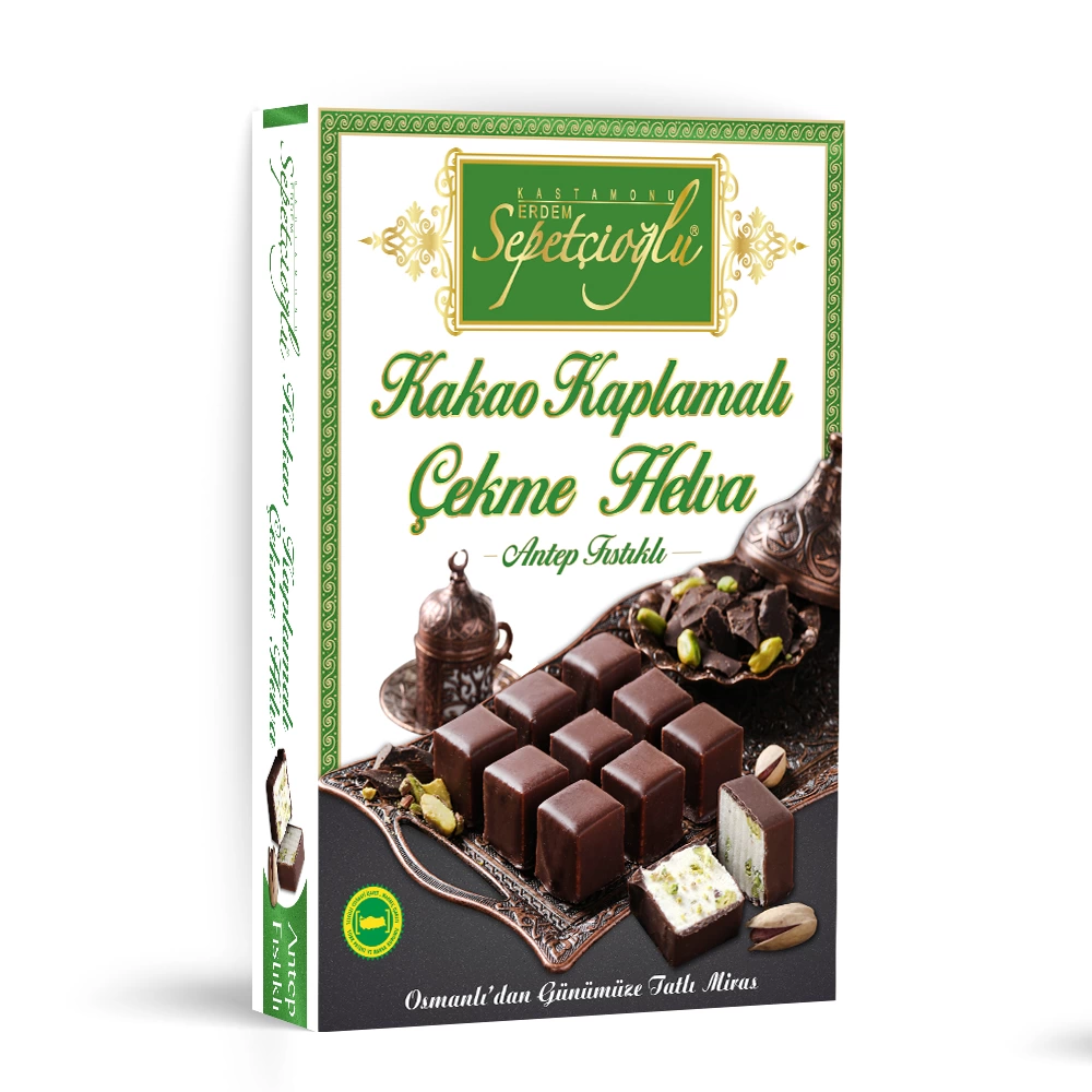 Kakao Kaplamalı Antep Fıstıklı Çekme Helva 160G