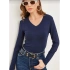 OYSHO KUMAŞ V YAKA BADİ LACİVERT