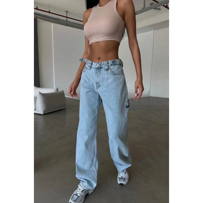 KEMERLİ JEAN PANTALON