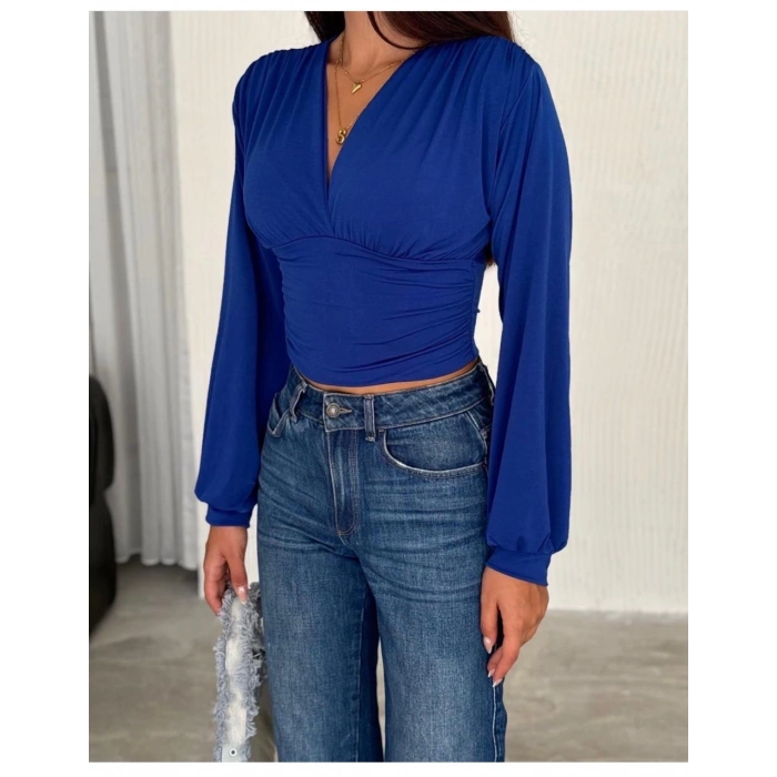 KORSAJLI UZUN KOL BLUZ - PARLEMENT