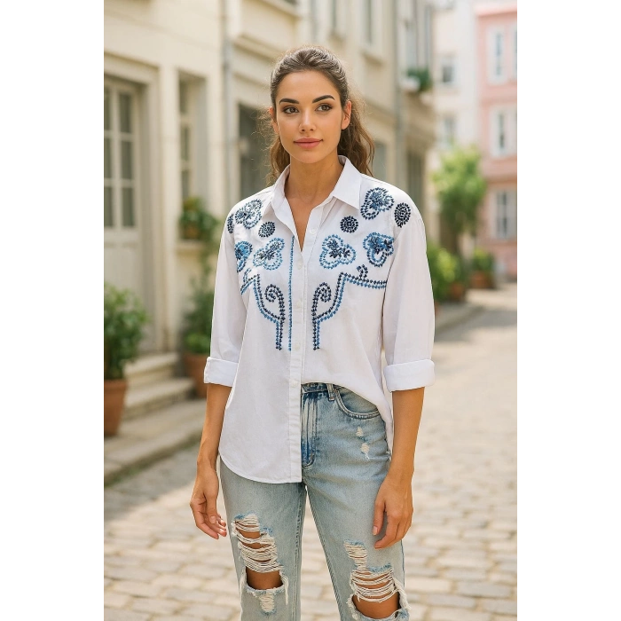 NAKIŞLI KADIN GÖMLEK