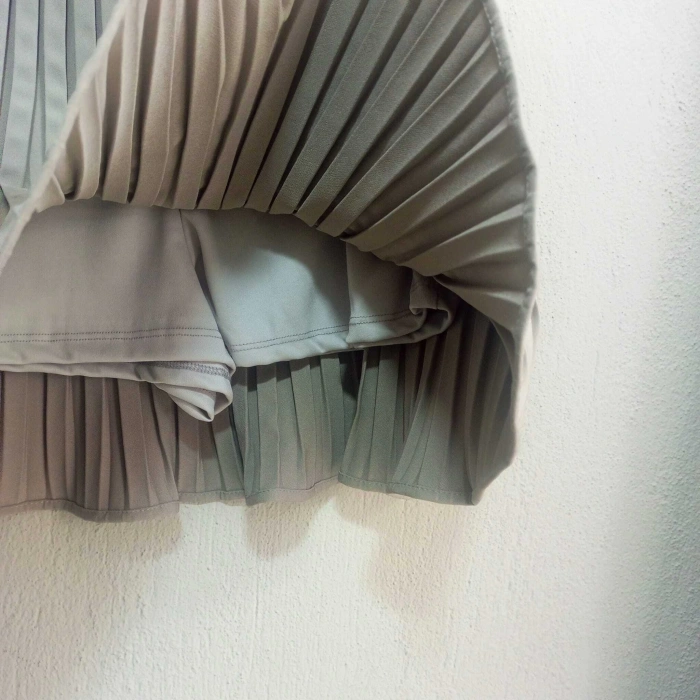 PİLELİ KADIN ŞORT ETEK GRİ