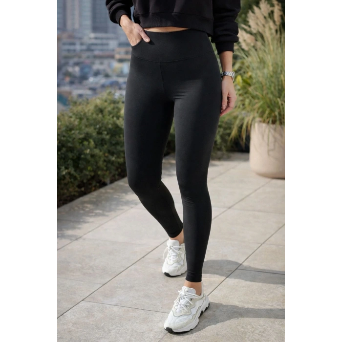 Yüksek Bel Toparlayıcı Belize Cepsiz Tayt