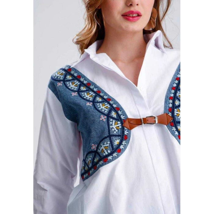 ETNİK KOT DETAYLI GÖMLEK