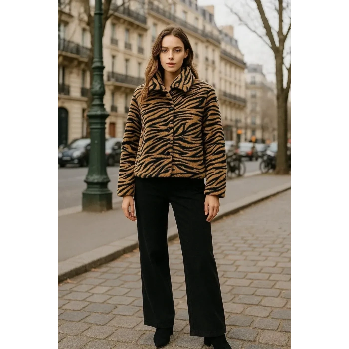 ZEBRA DESEN MONT KAHVERENGİ