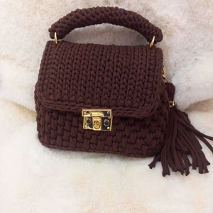 KADIN EL YAPIMI TIĞ İŞİ PENYE İP ÇANTA