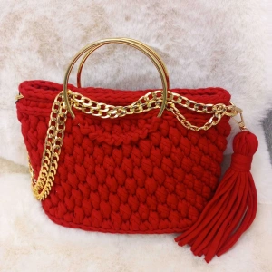 KADIN PENYE İP ÇANTA KIRMIZI